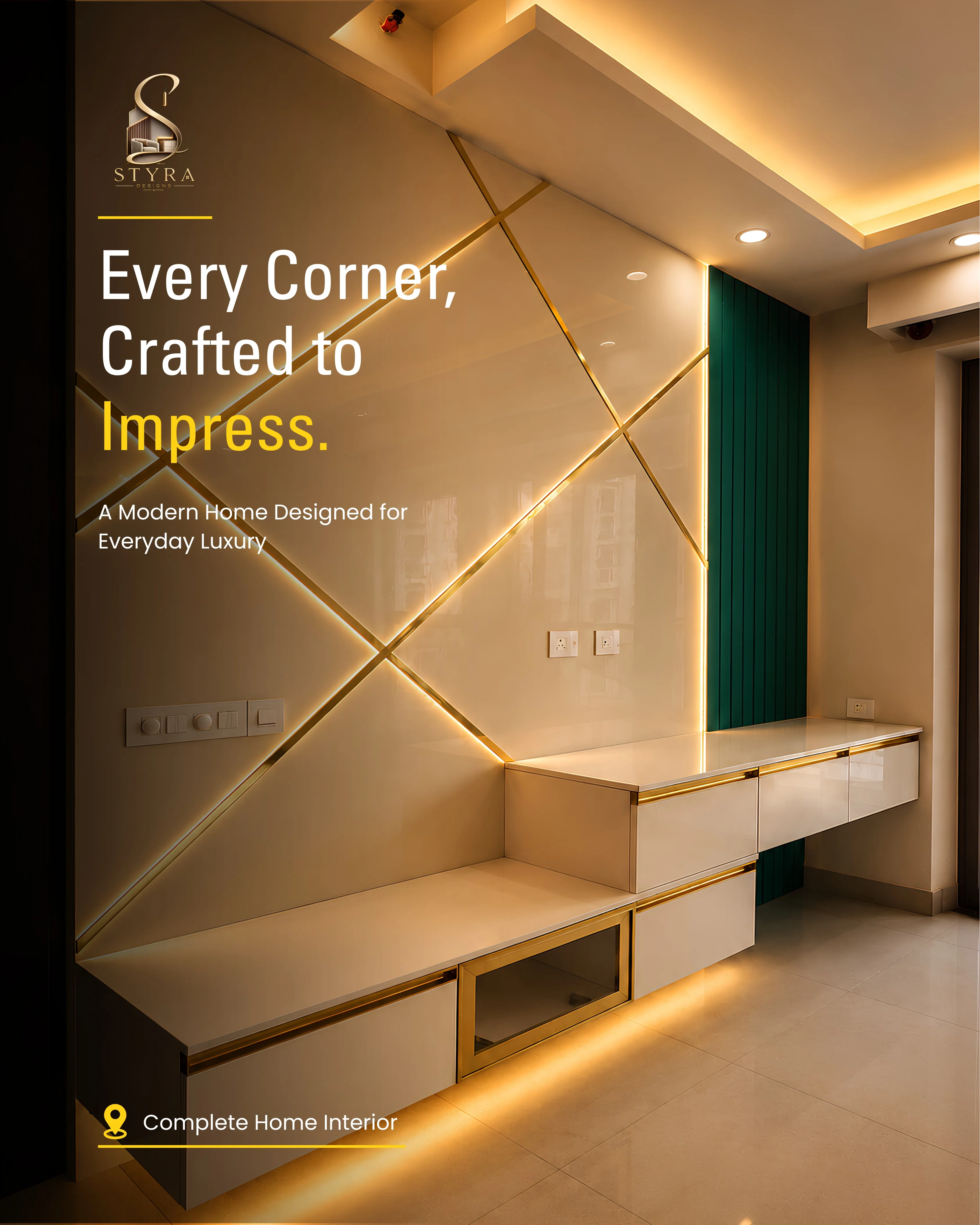 Instagram post - dining room interior design in Bangalore