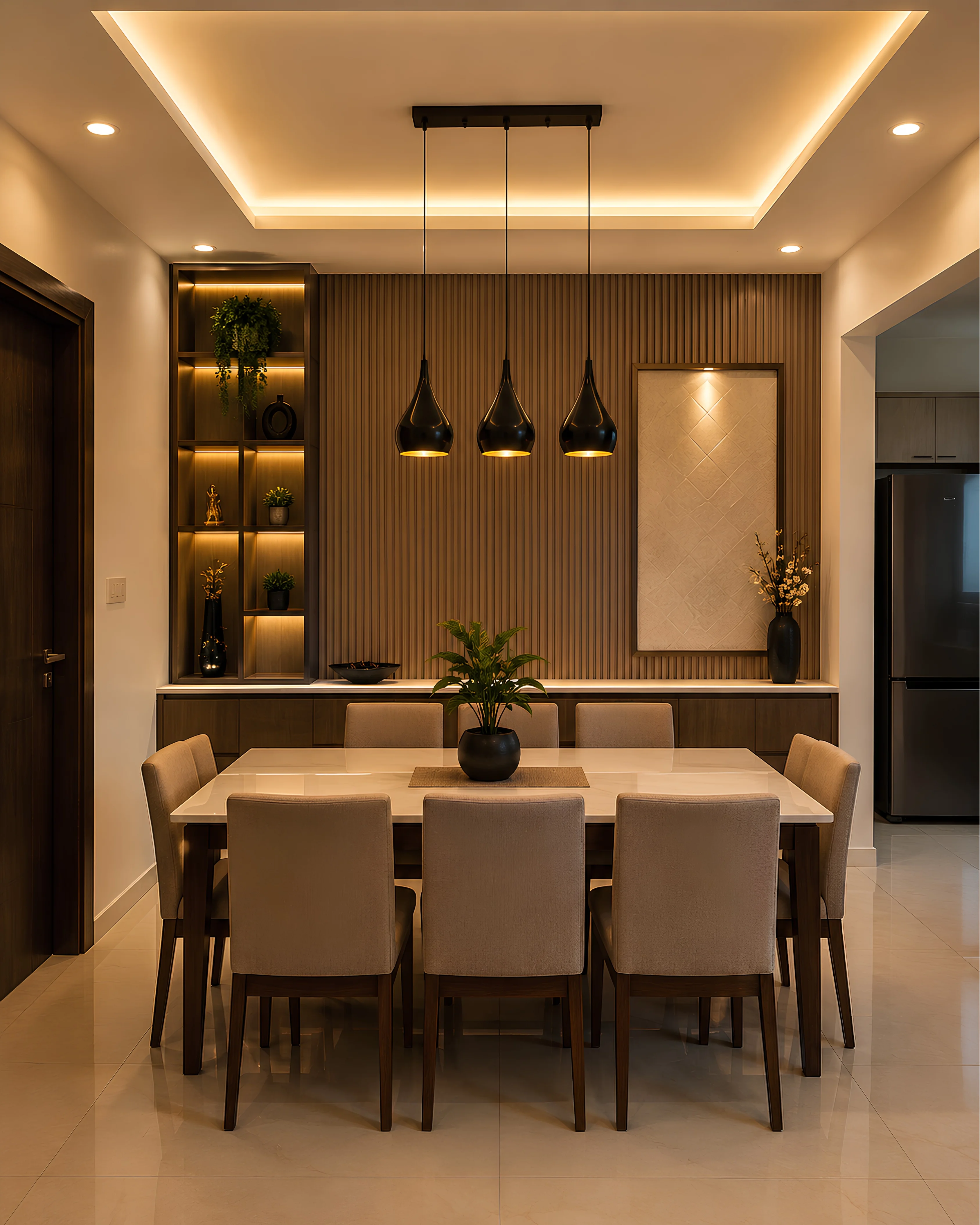 Elegant dining room design in Bangalore