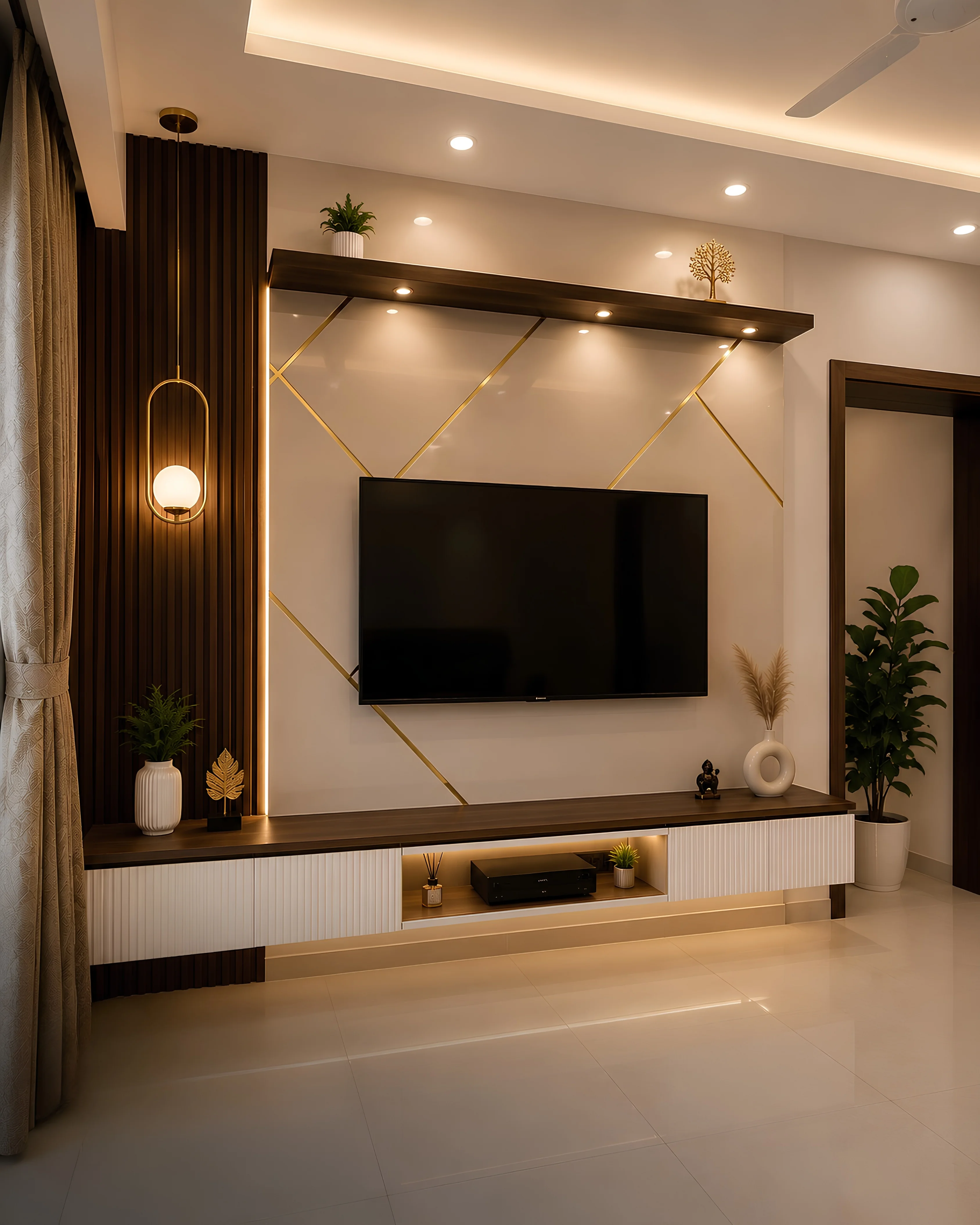 Modern TV unit design in Bangalore